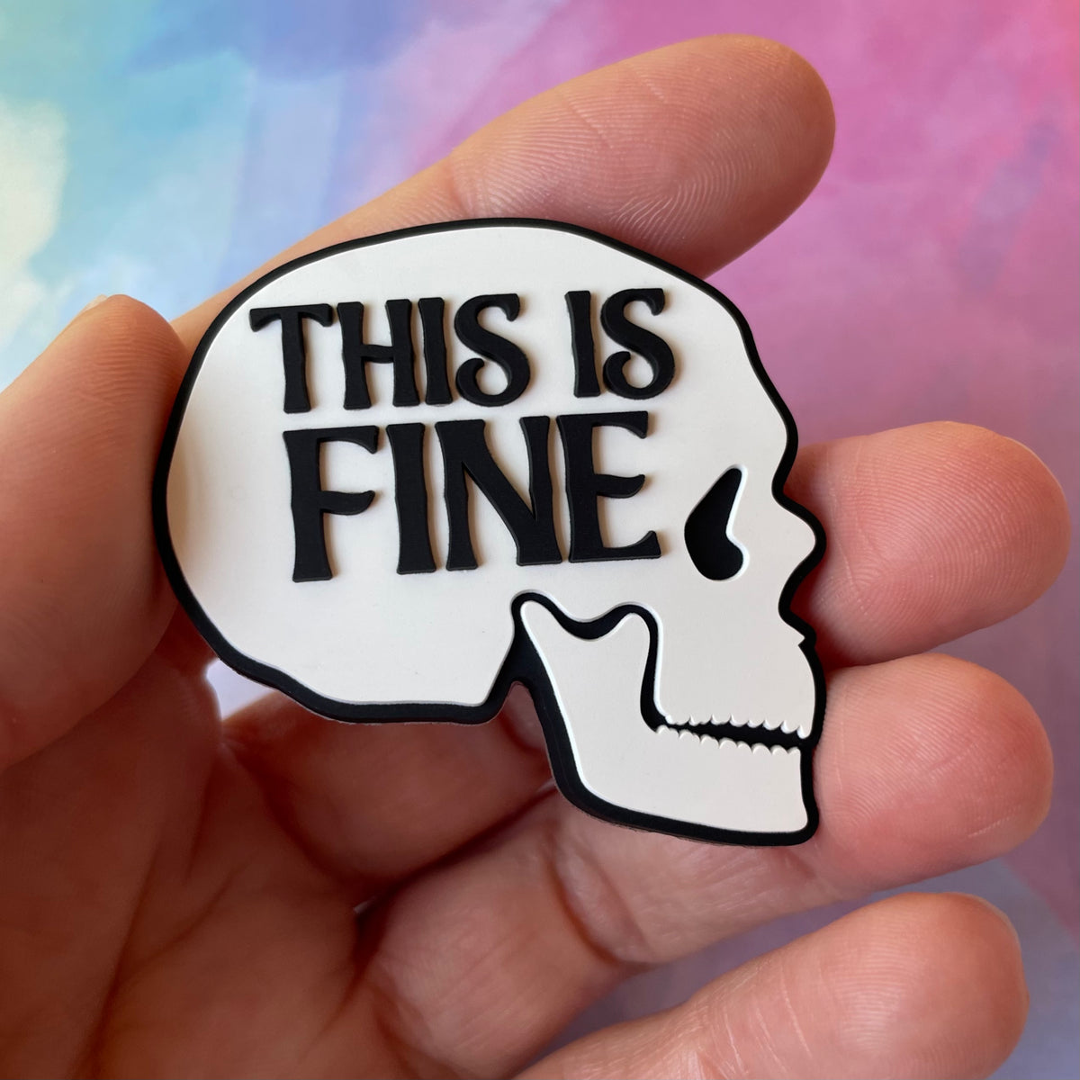 This is Fine - Glow-in-the-Dark PVC Swappable Badge Reel Design TOP