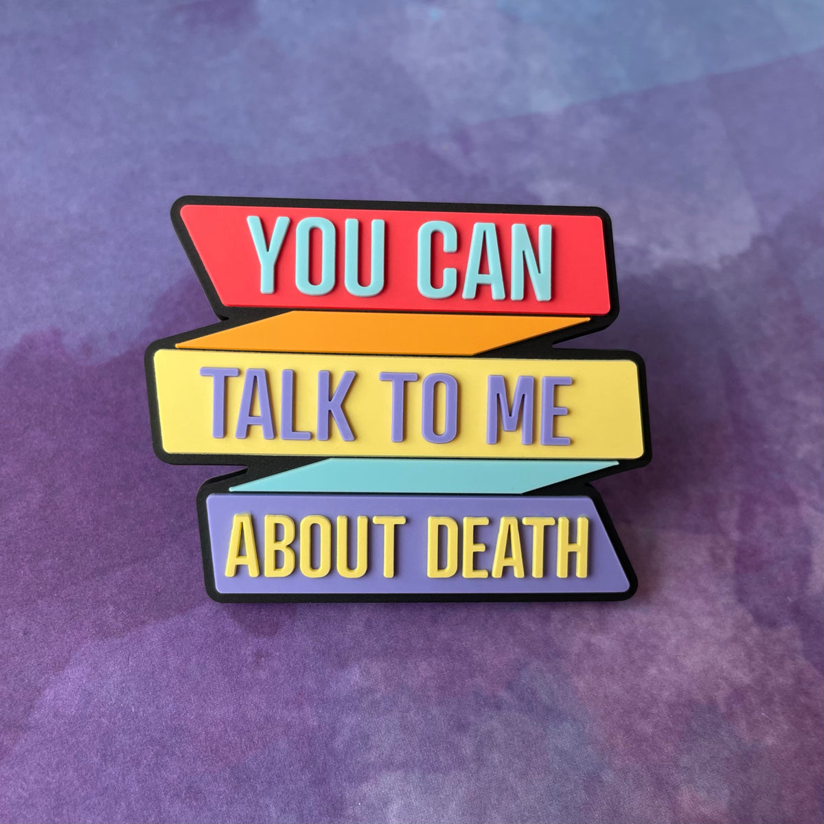 Talk To Me About Death - PVC Swappable Badge Reel Design TOP
