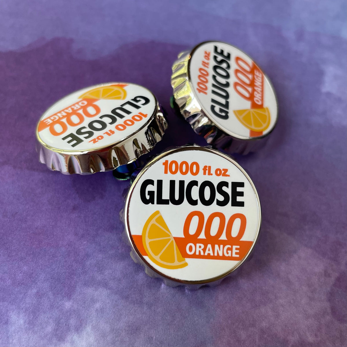 Glucose Bottle Cap Pin