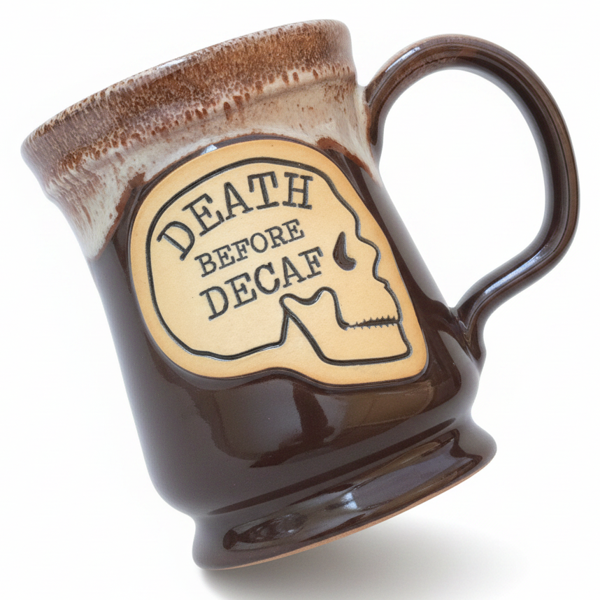 Death Before Decaf Handcrafted Pottery Mug