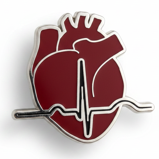 EKG Heart Pin