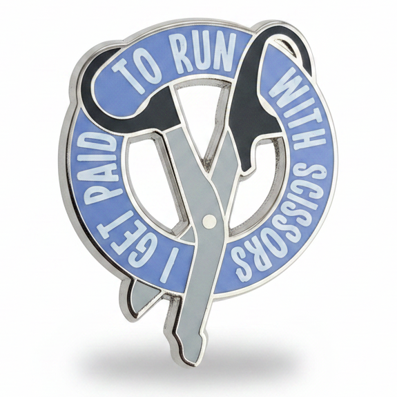 I Run With Scissors Pin