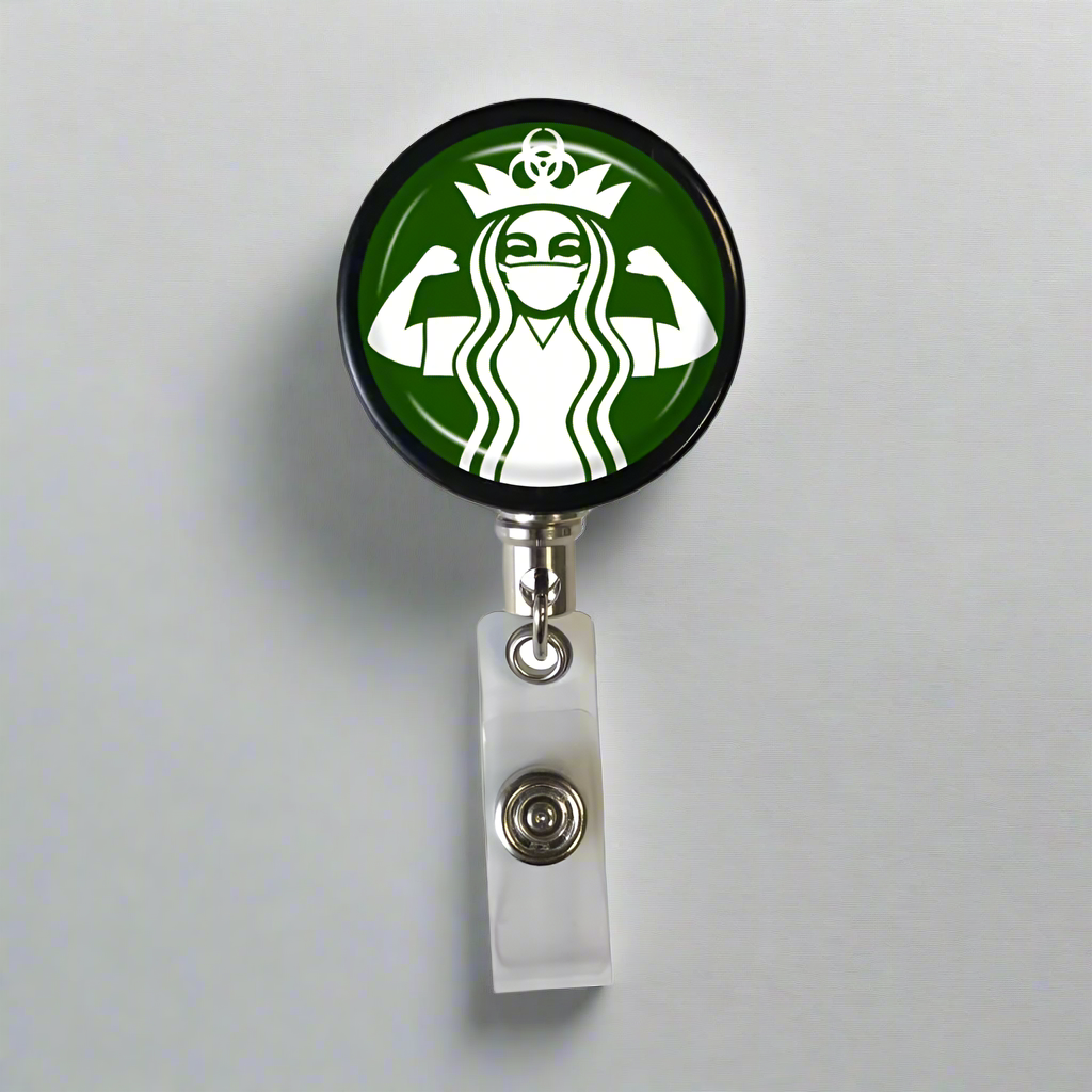 Masked Coffee Badge Reel
