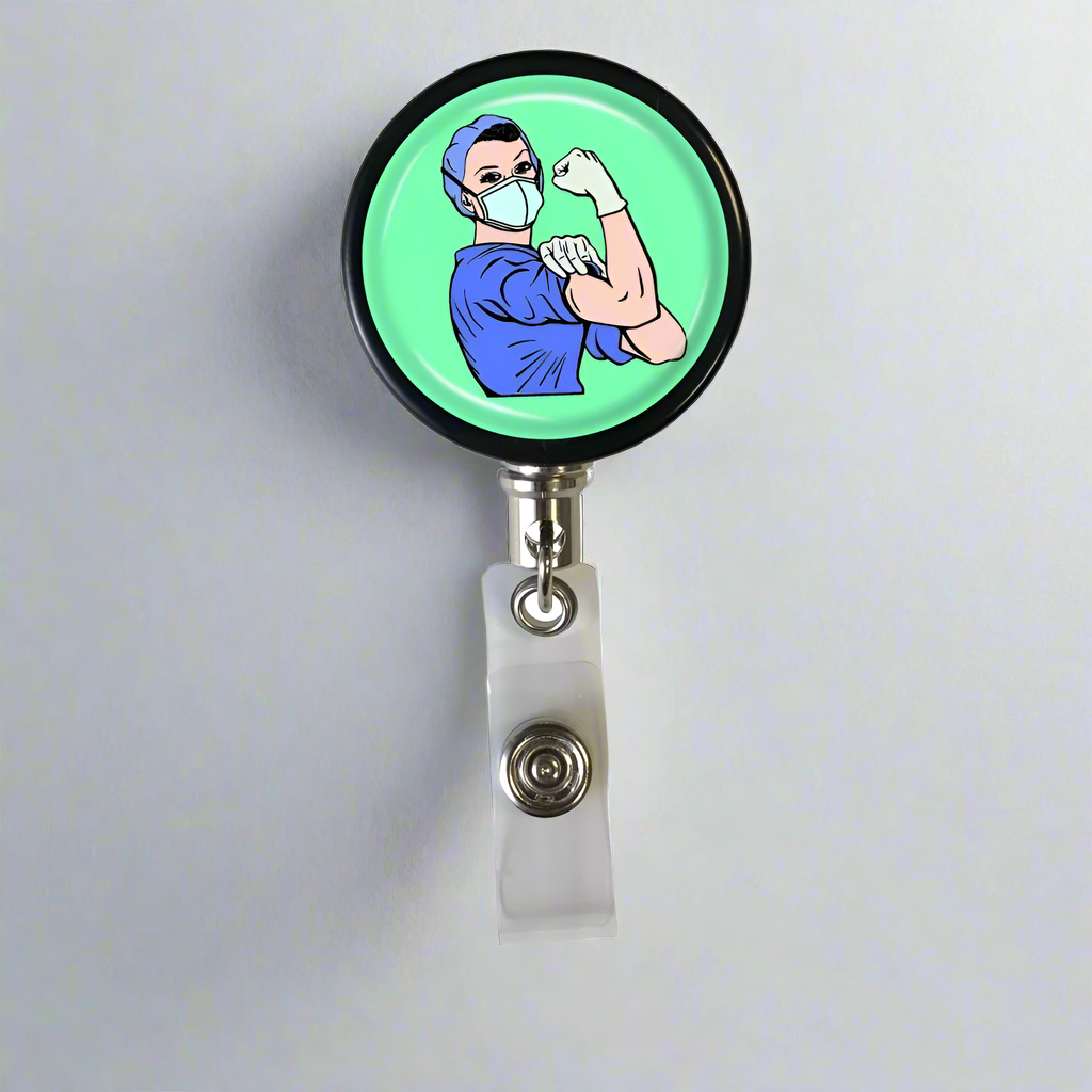 Rosie the Medical Professional Badge Reel - Blue Scrubs