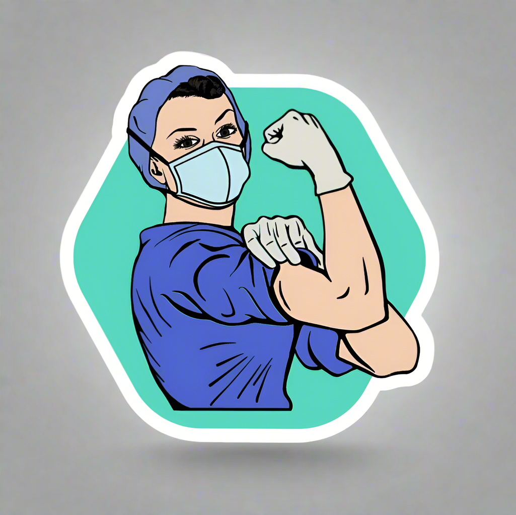 Rosie the Medical Professional Decal - Blue Scrubs