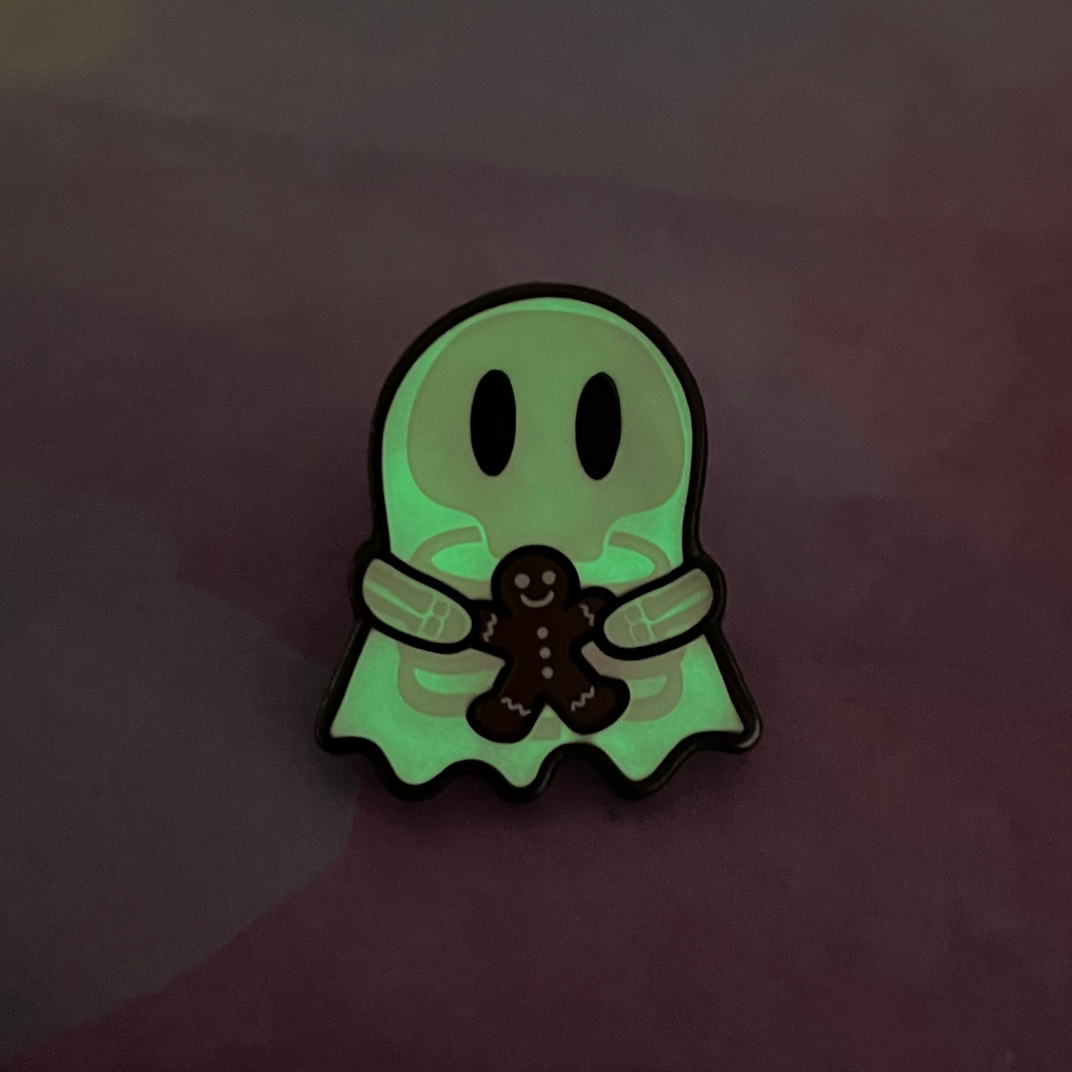 Ghosty Skeleton with Gingerbread Pin