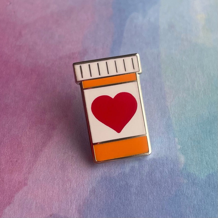 Love Your Meds Pin - Rad Girl Creations Medical enamel pins
