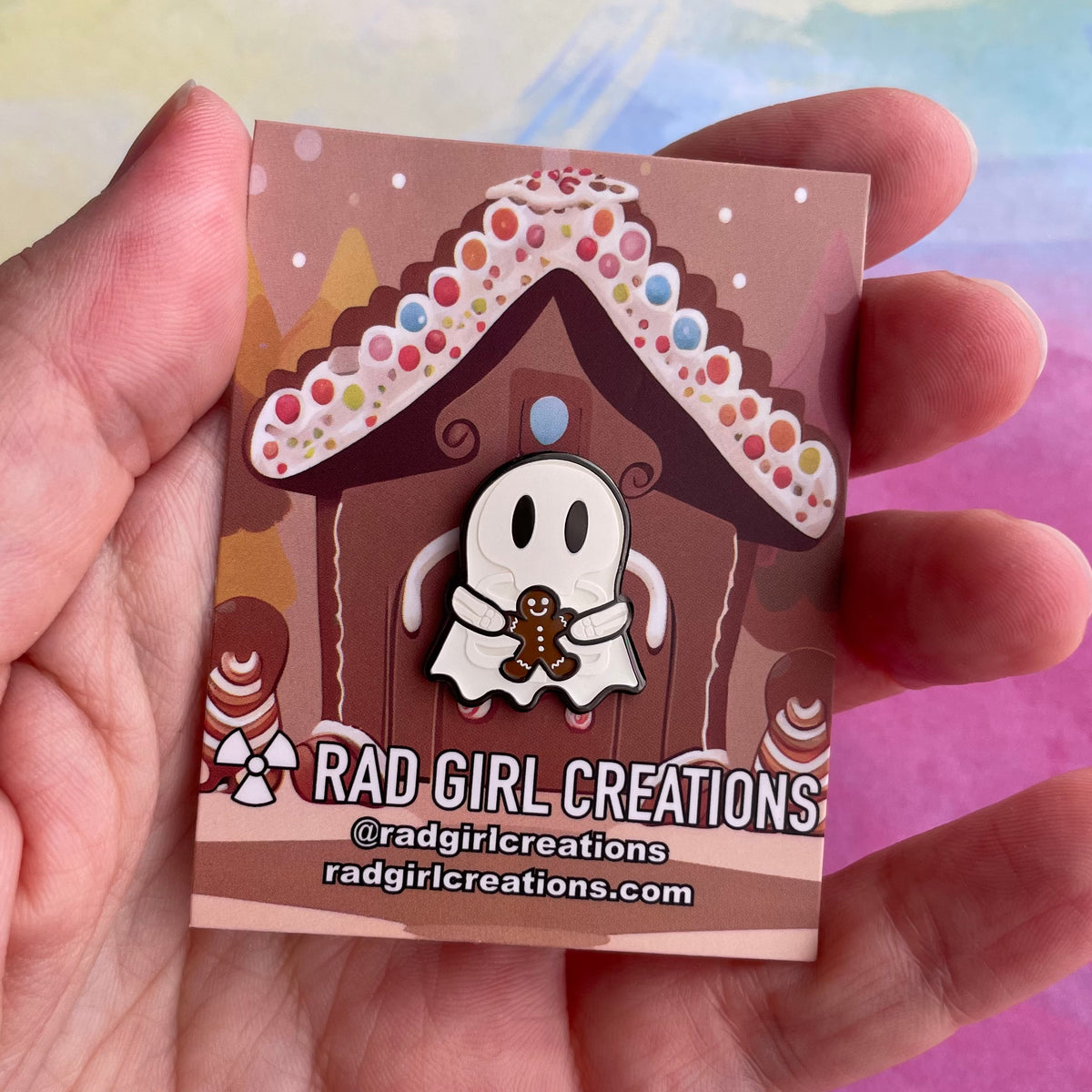 Ghosty Skeleton with Gingerbread Pin