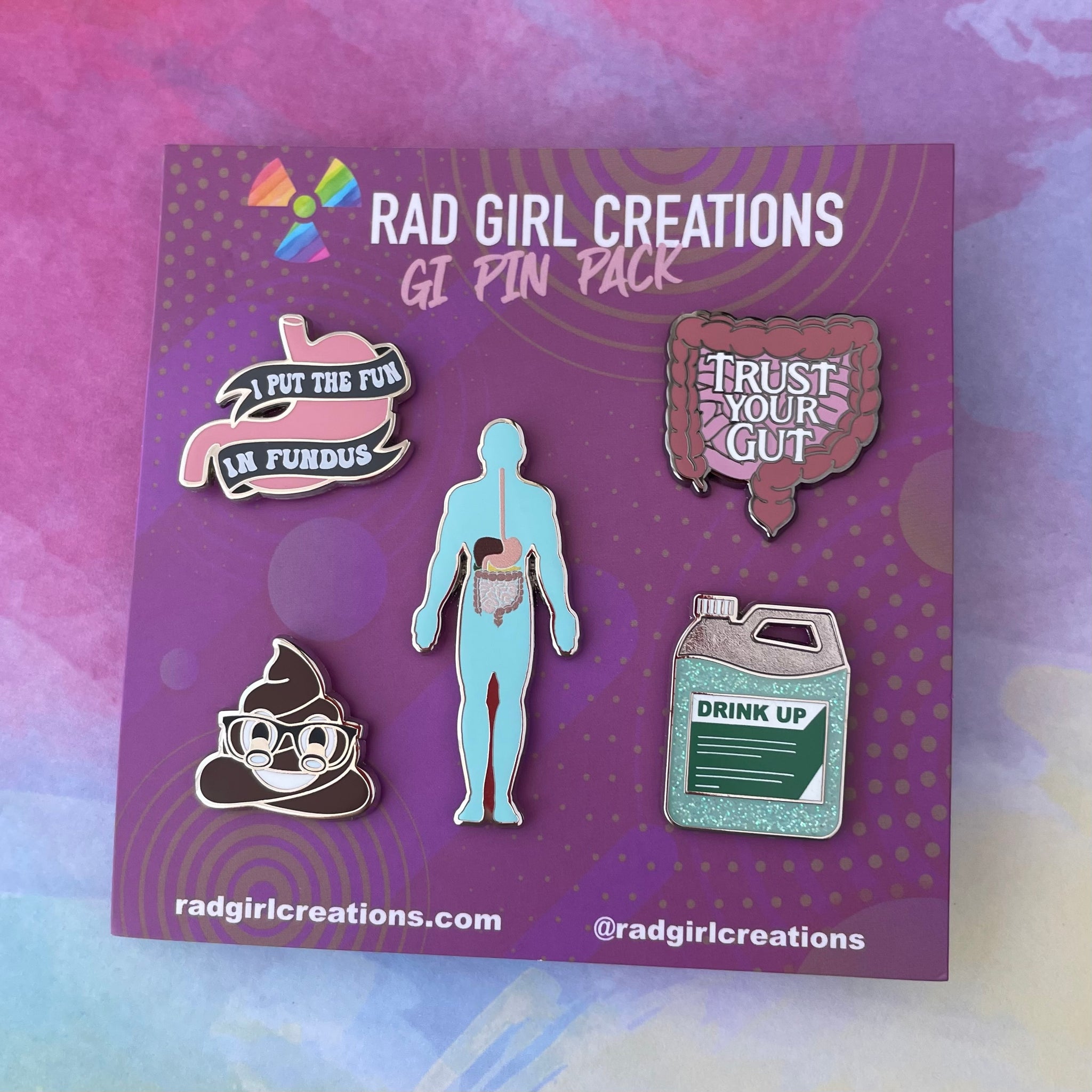 GI Pin Pack - Rad Girl Creations - Medical Enamel Pin
