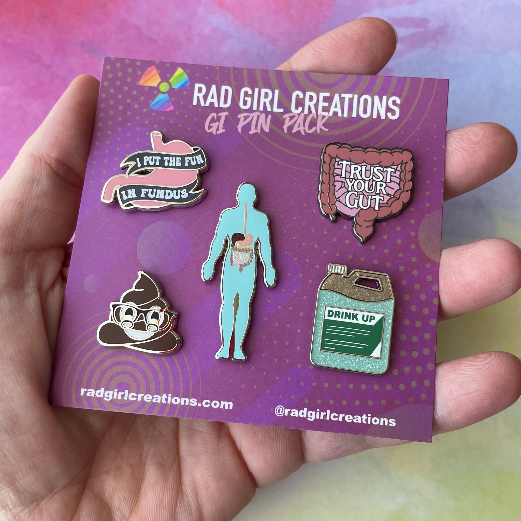 GI Pin Pack - Rad Girl Creations - Medical Enamel Pin