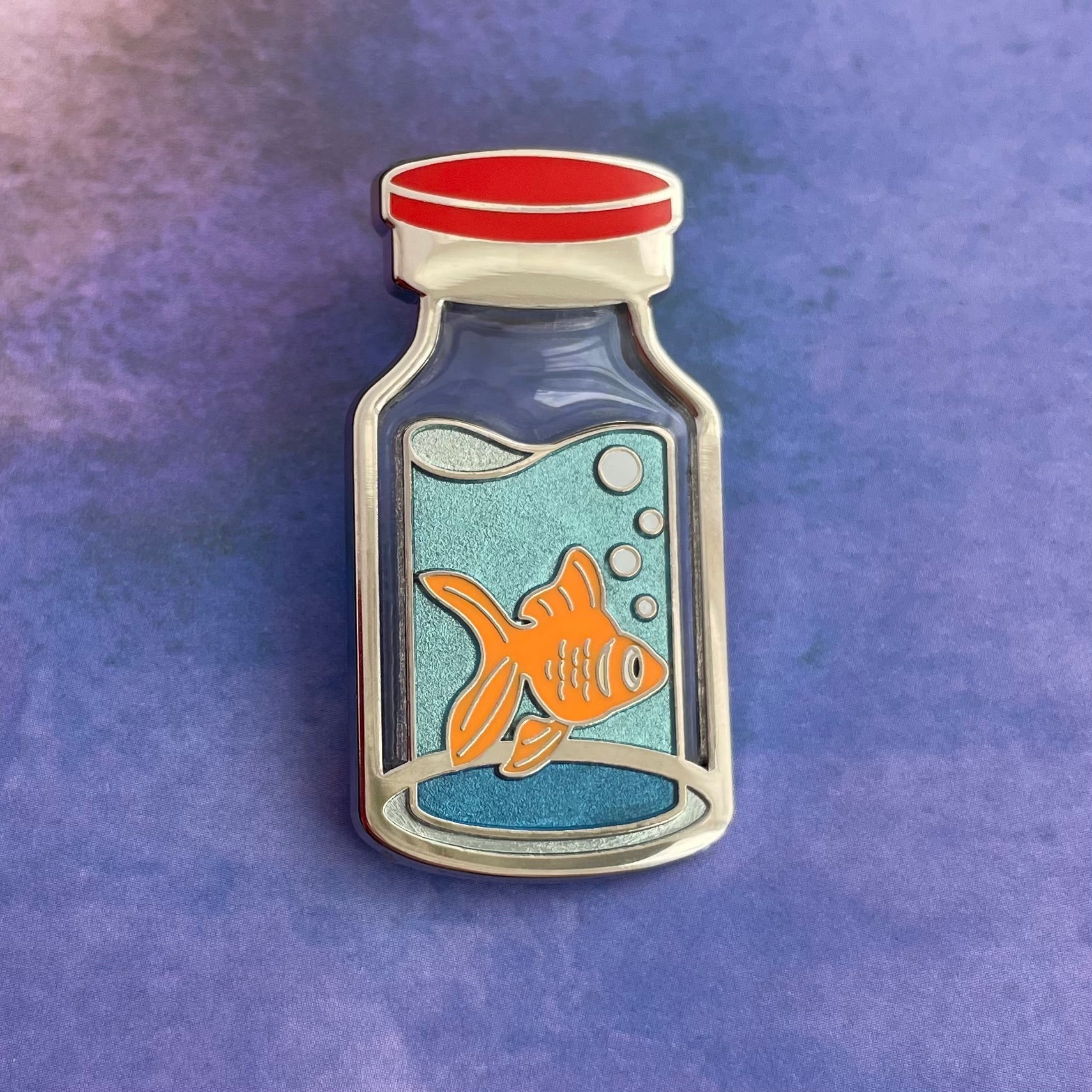 Goldfish in a Vial Pin - Rad Girl Creations Medical enamel pins