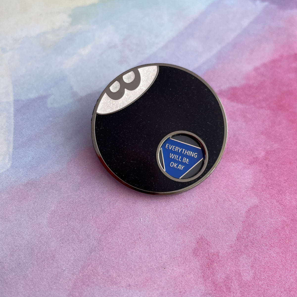 Positive Vibes Eight Ball Spinning Pin - Rad Girl Creations Medical enamel pins