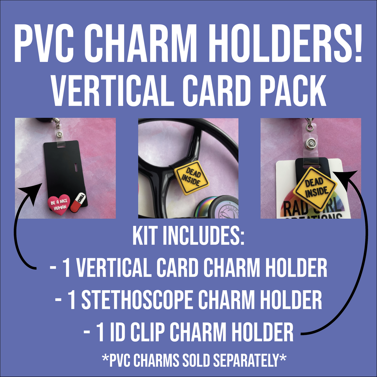 Vertical PVC Charm Holder Pack