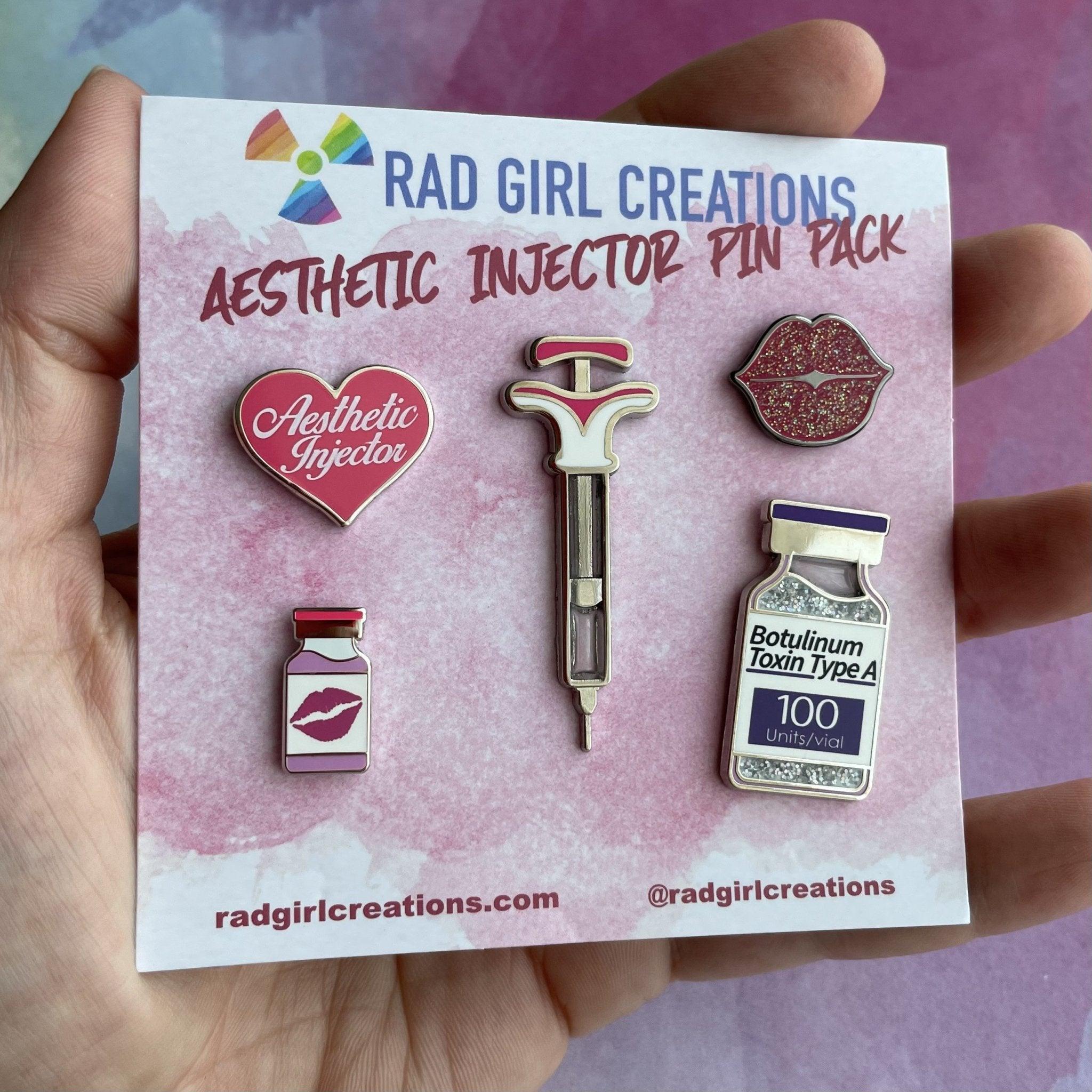 Aesthetic Injector Pin Pack - Rad Girl Creations - Medical Enamel Pin