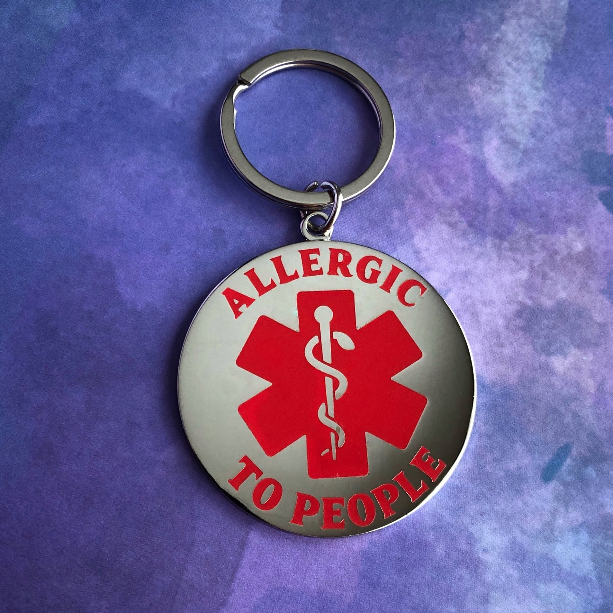 Allergic to People Keychain - Rad Girl Creations