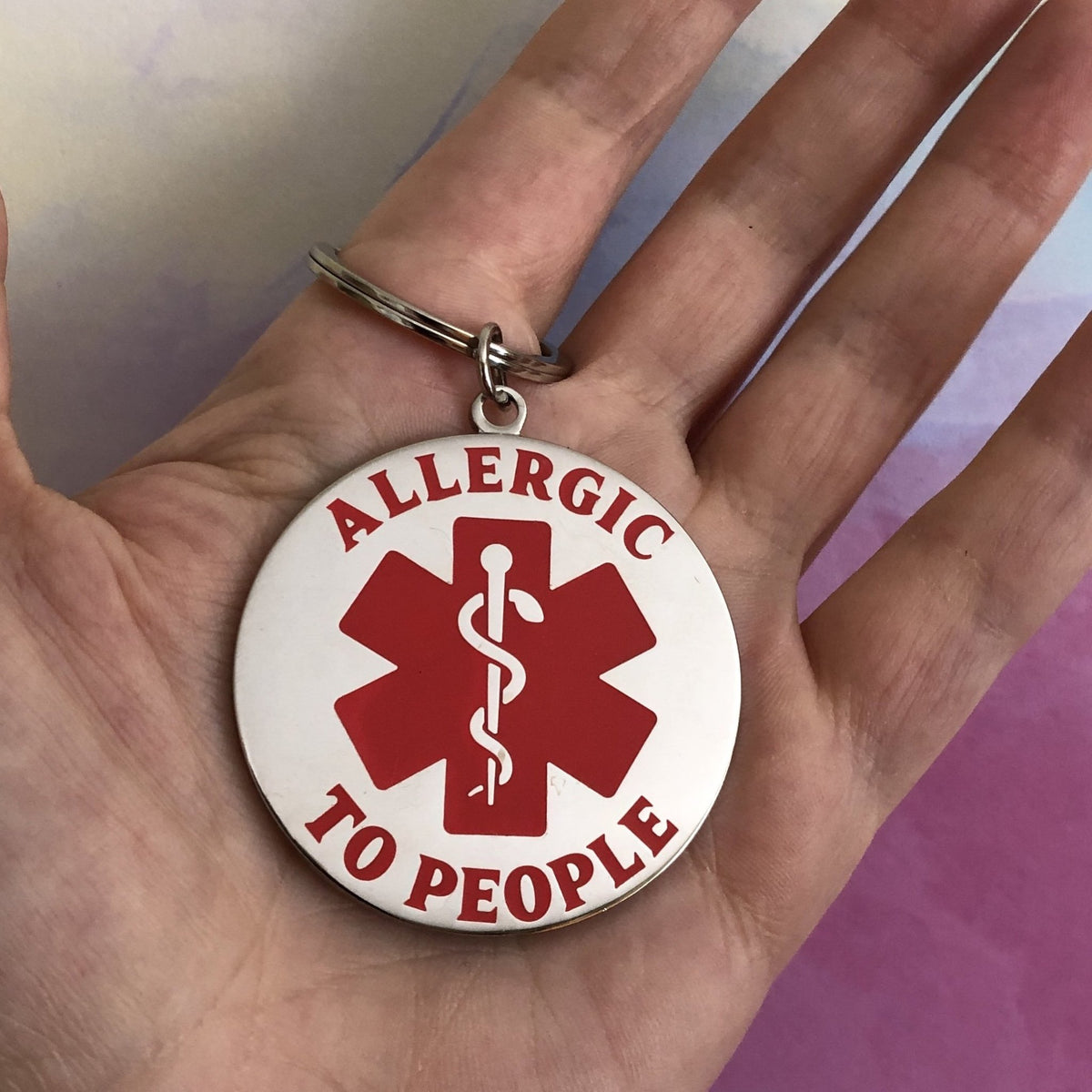 Allergic to People Keychain - Rad Girl Creations