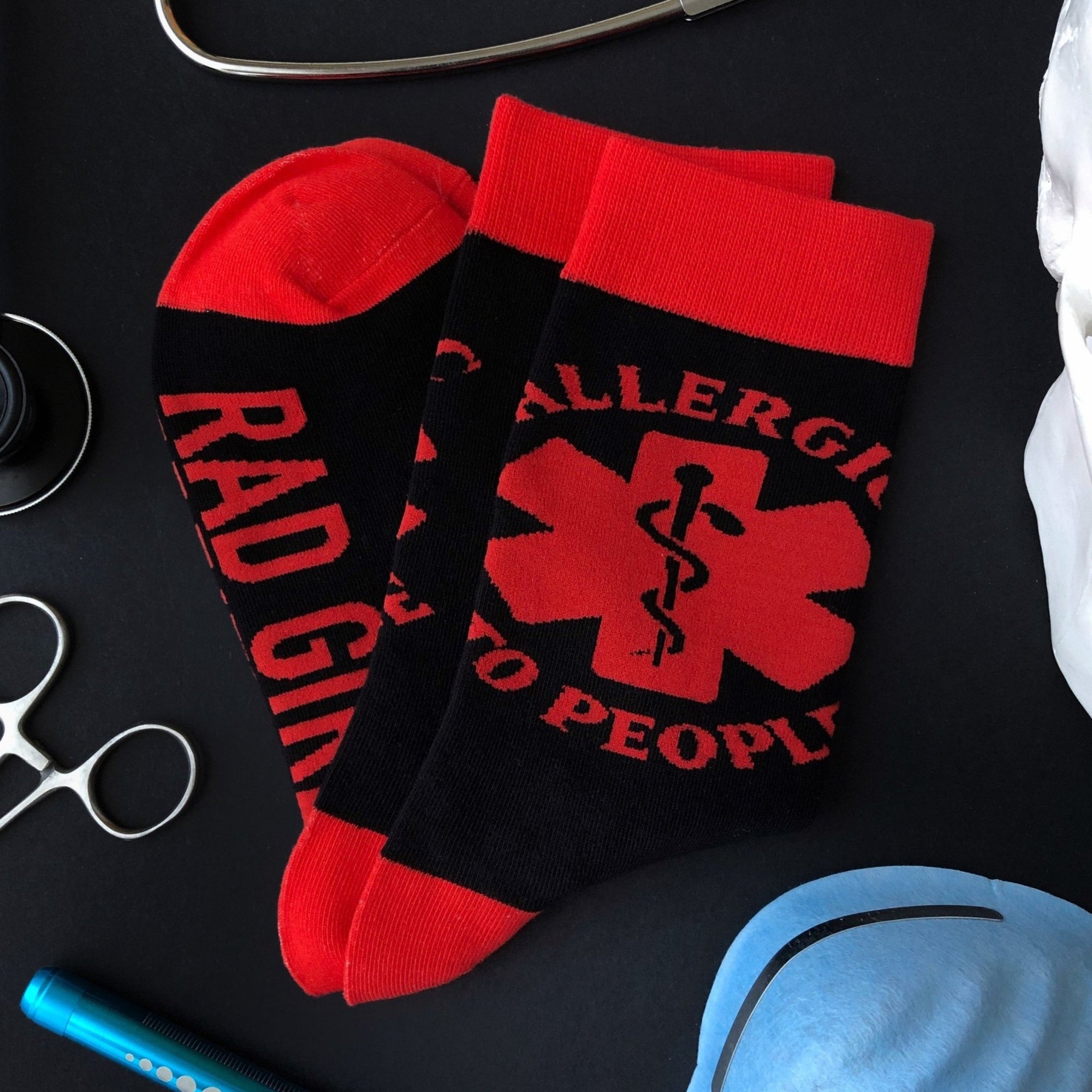 Allergic to People Socks - Rad Girl Creations