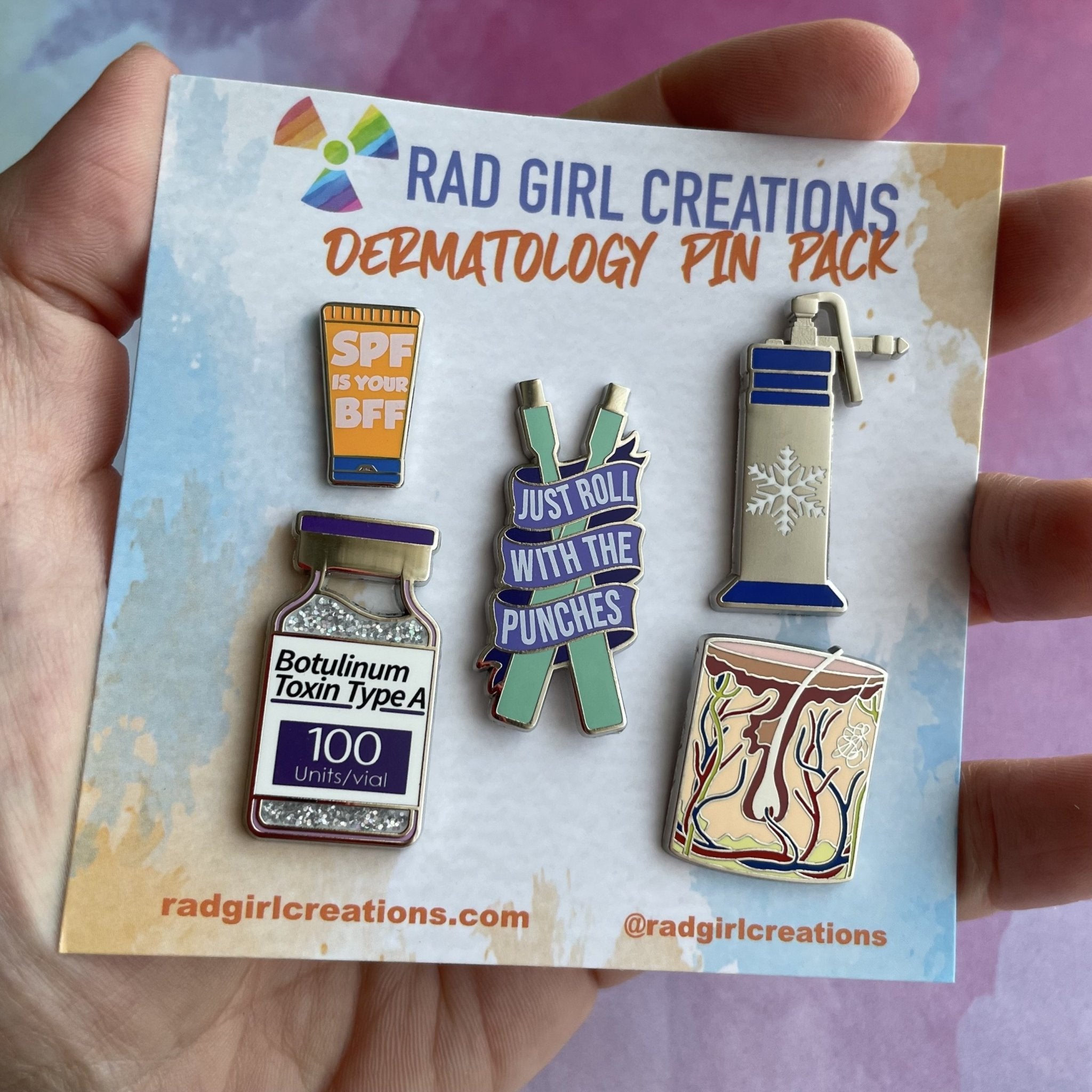 Dermatology Pin Pack - Rad Girl Creations - Medical Enamel Pin