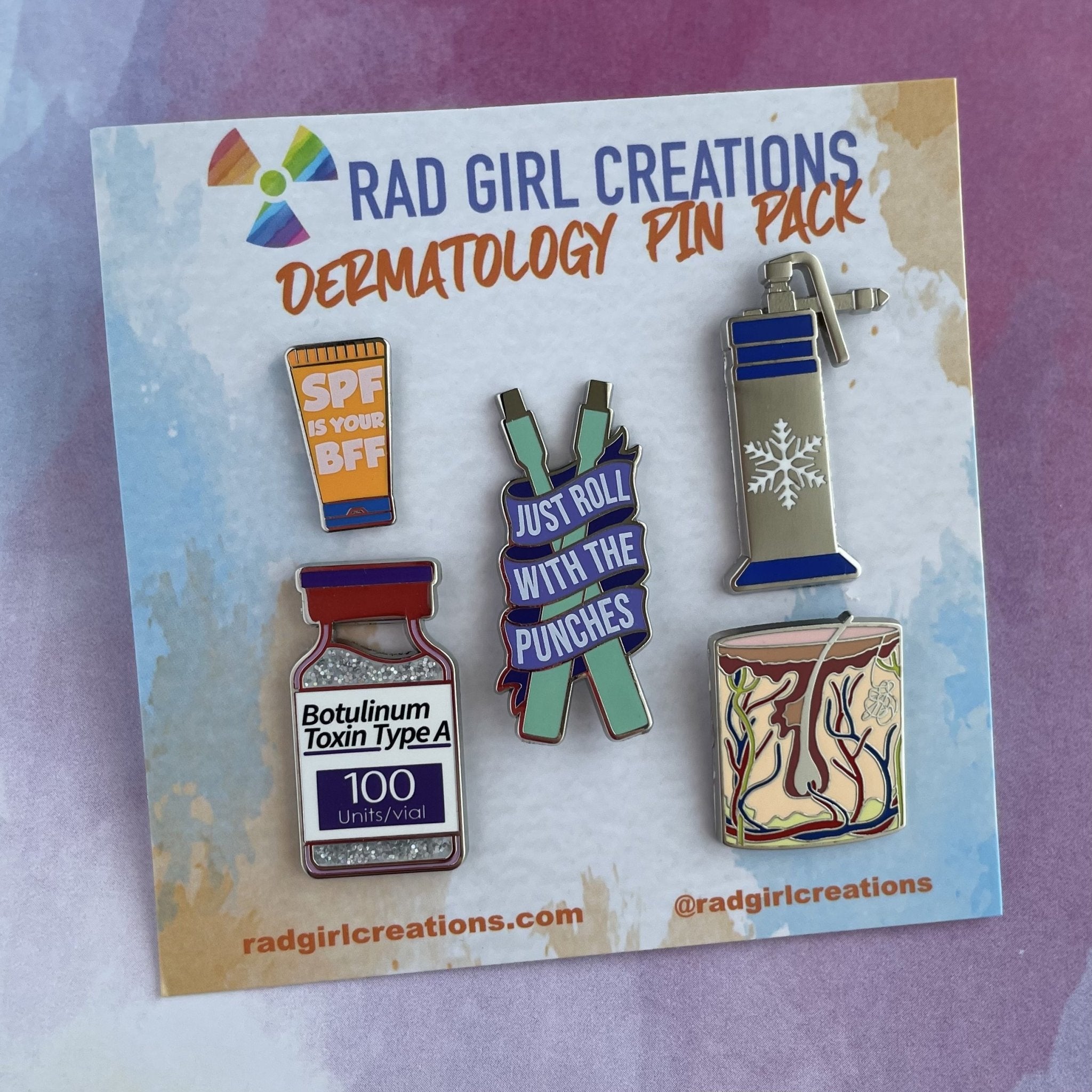 Dermatology Pin Pack - Rad Girl Creations - Medical Enamel Pin