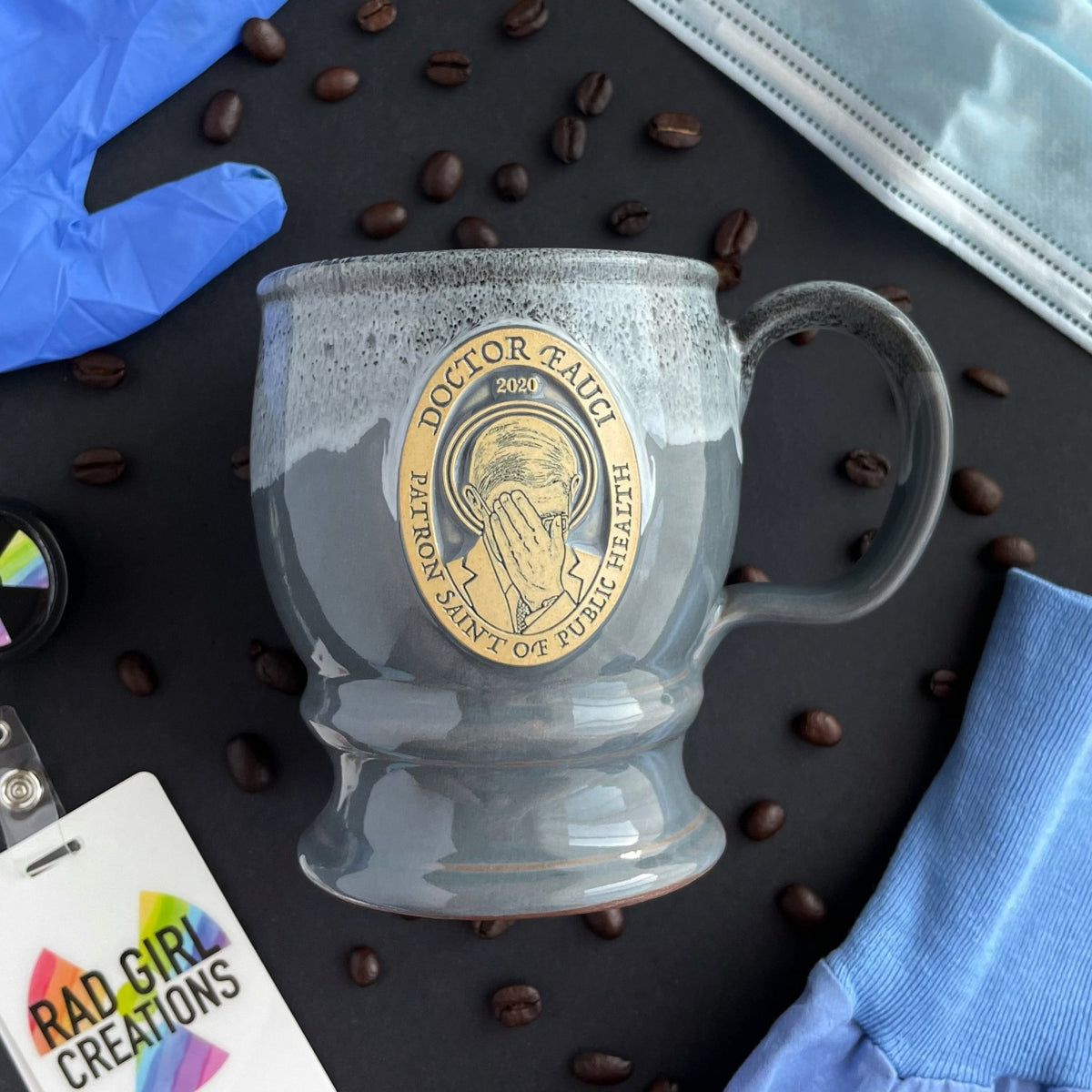 Fauci is a Saint Handcrafted Pottery Mug - Rad Girl Creations