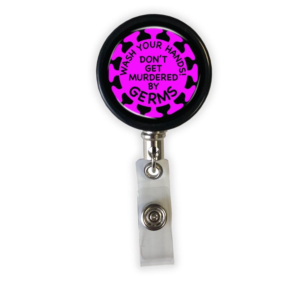 Murdered by Germs Badge Reel - PINK - Rad Girl Creations