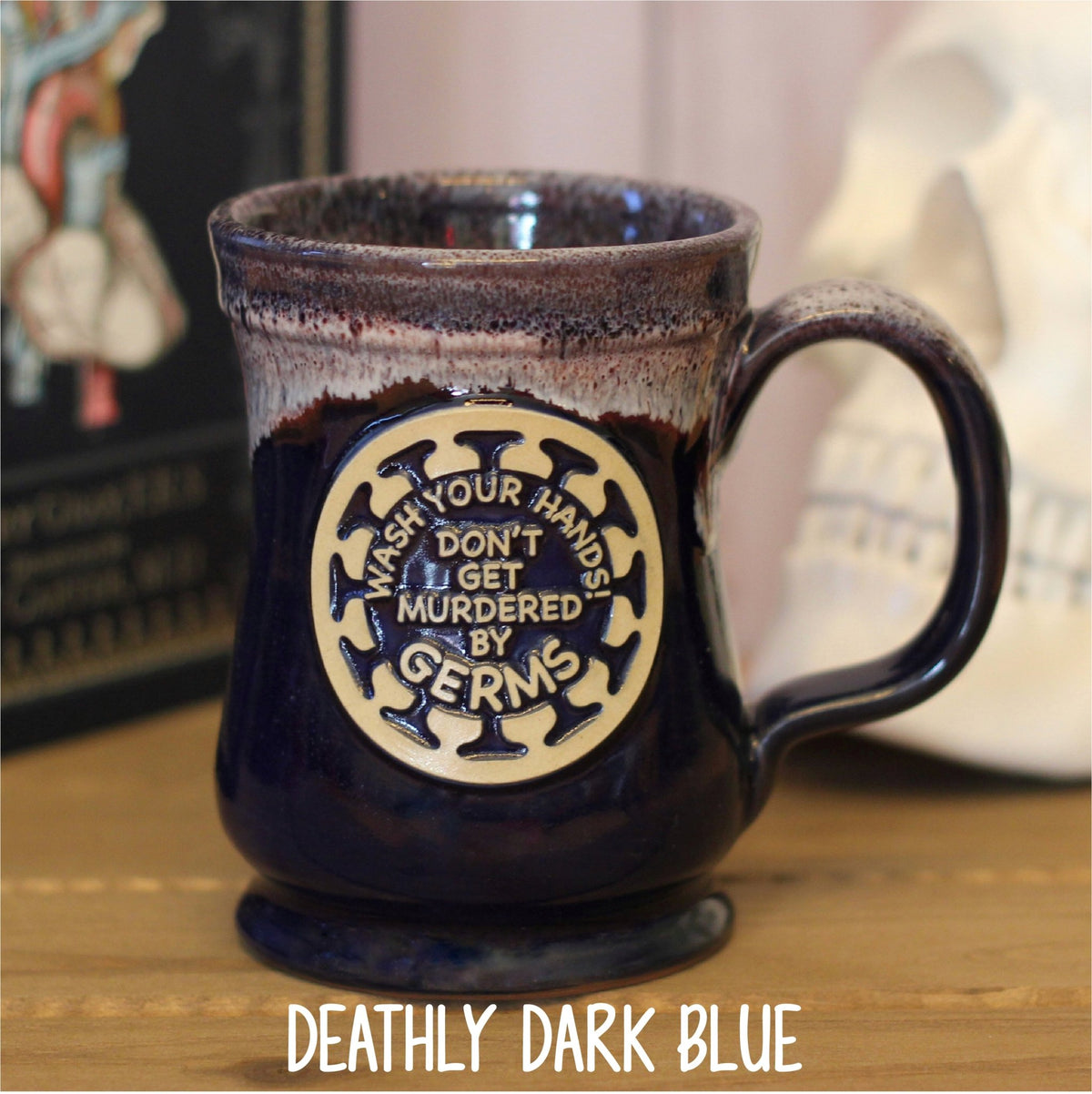 Murdered by Germs! Handcrafted Pottery Mug - Rad Girl Creations