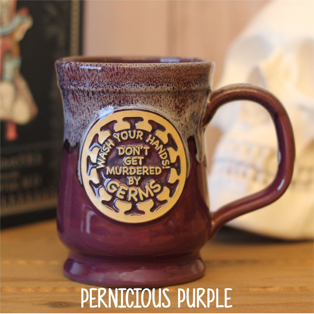 Murdered by Germs! Handcrafted Pottery Mug - Rad Girl Creations
