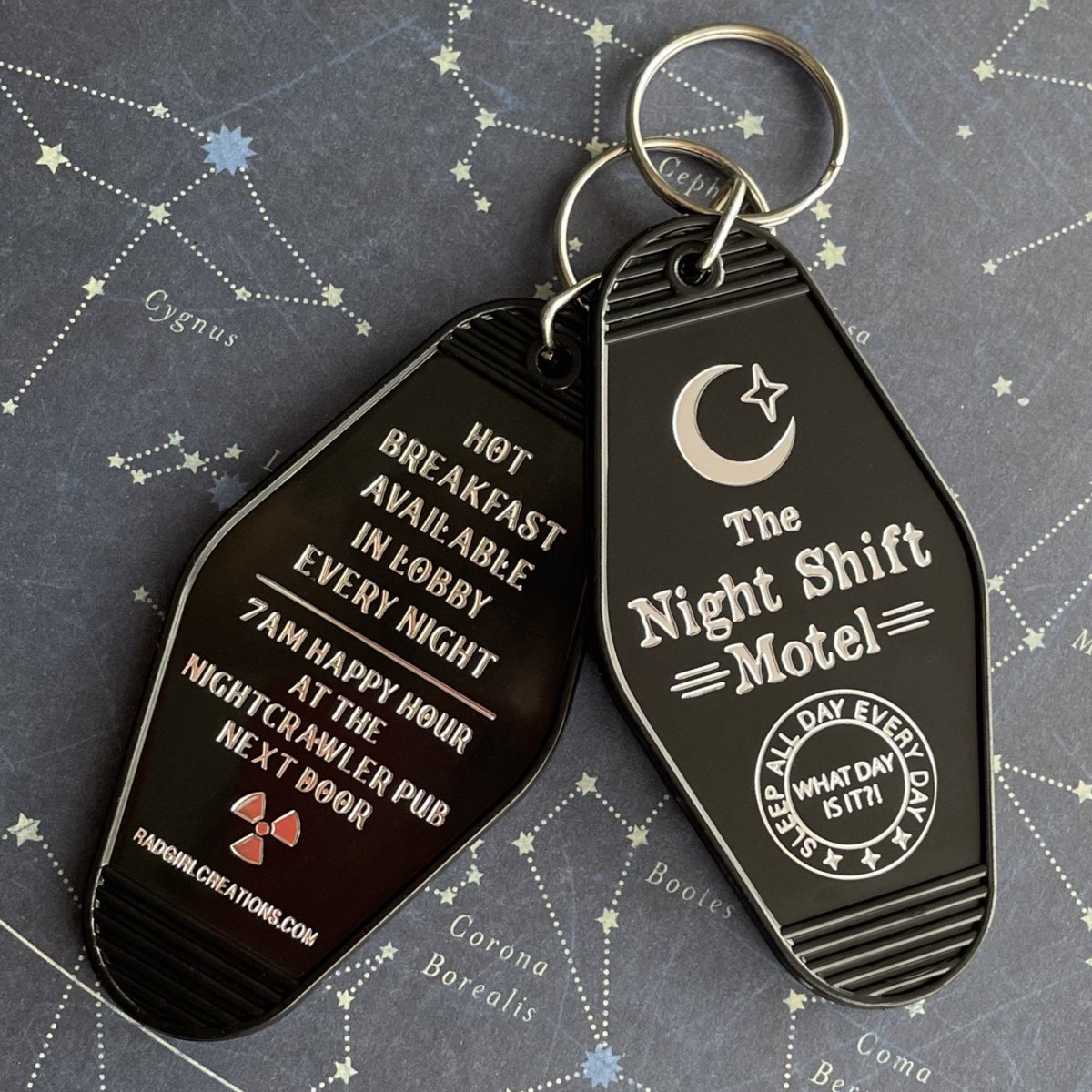 Night Shift Motel Keychain - Rad Girl Creations