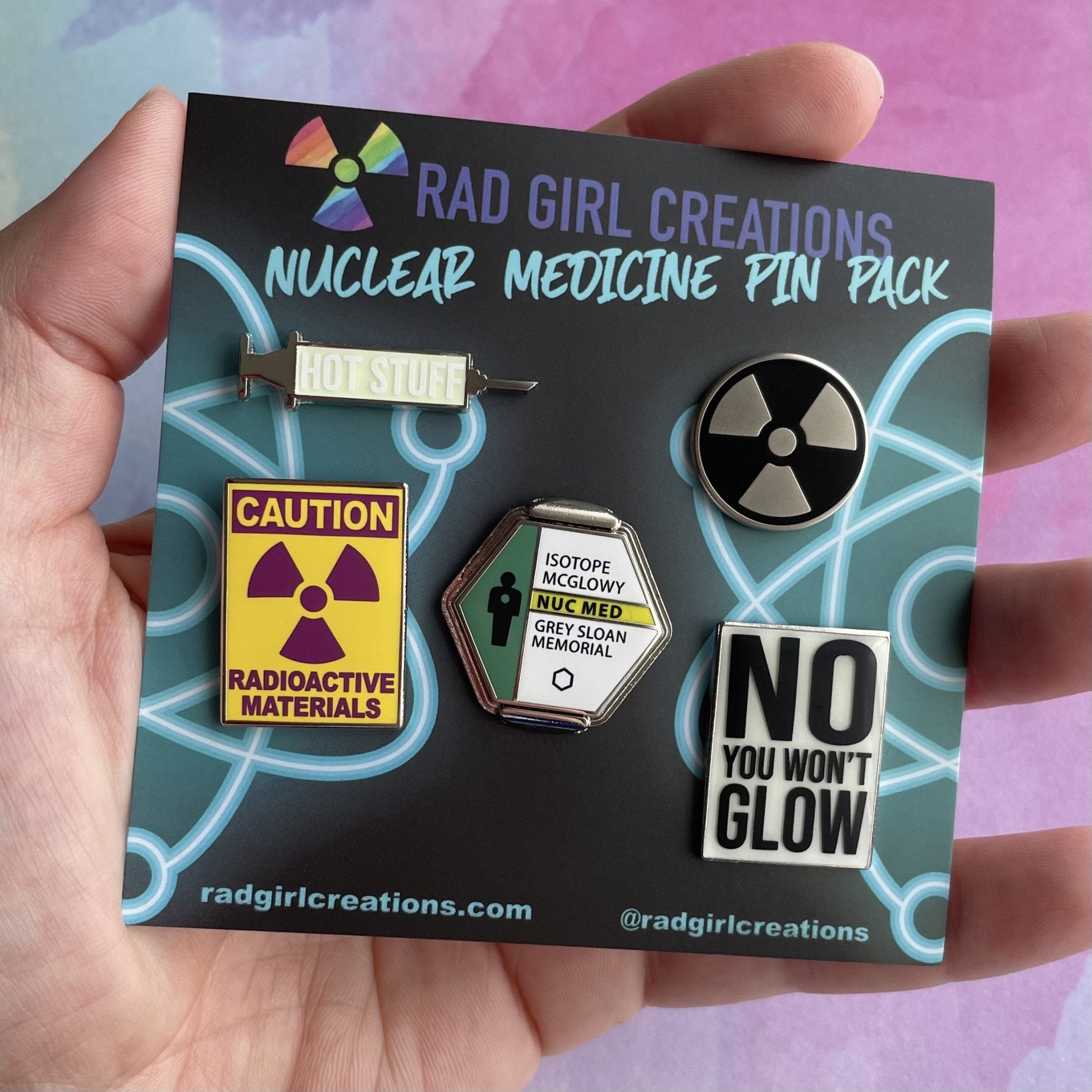 Nuclear Medicine Pin Pack - Rad Girl Creations - Medical Enamel Pin