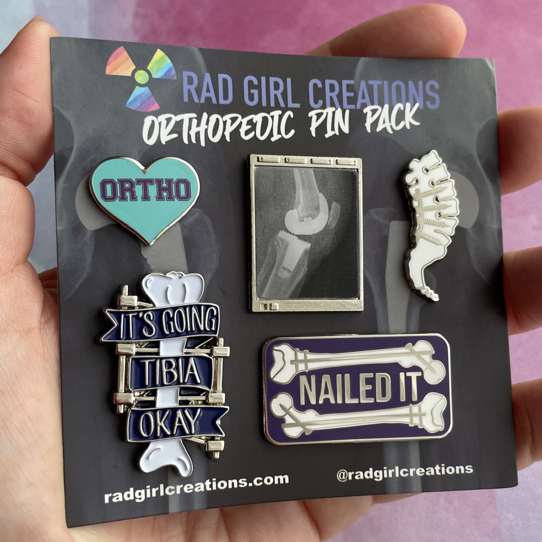 Orthopedic Pin Pack - Rad Girl Creations - Medical Enamel Pin
