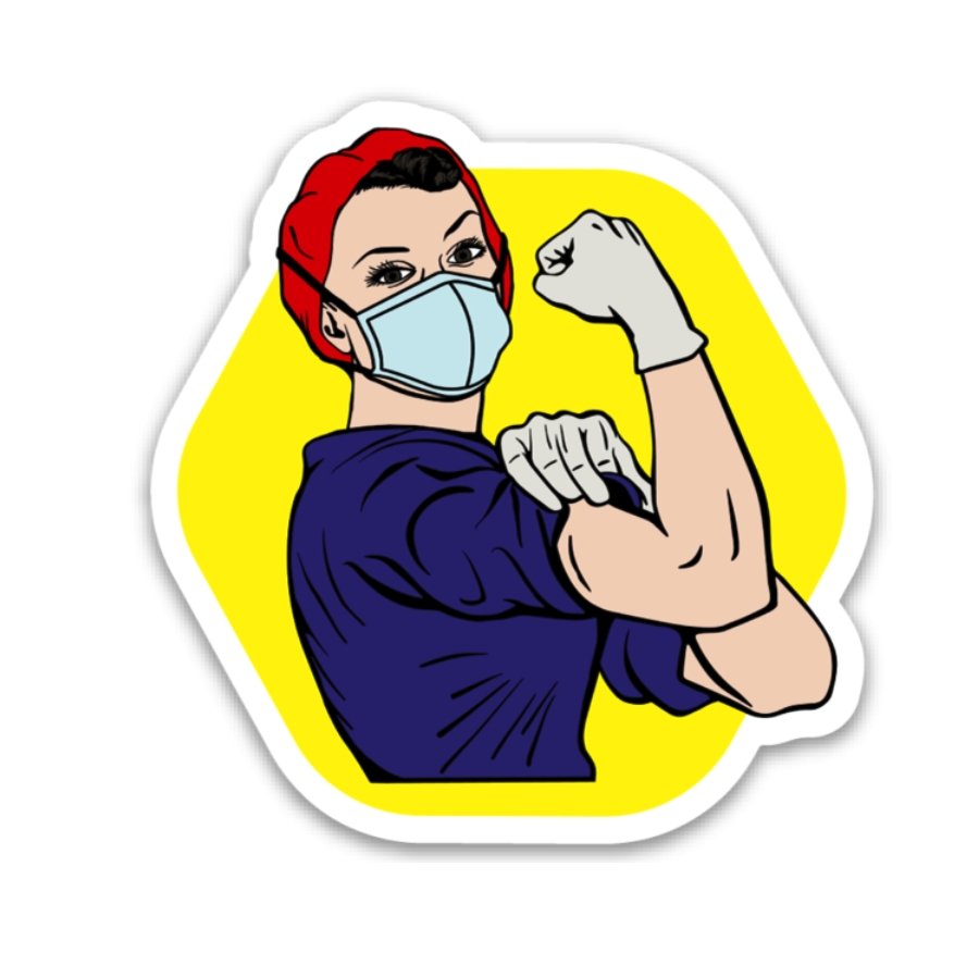 Rosie the Medical Professional Decal - Red and Blue - Rad Girl Creations