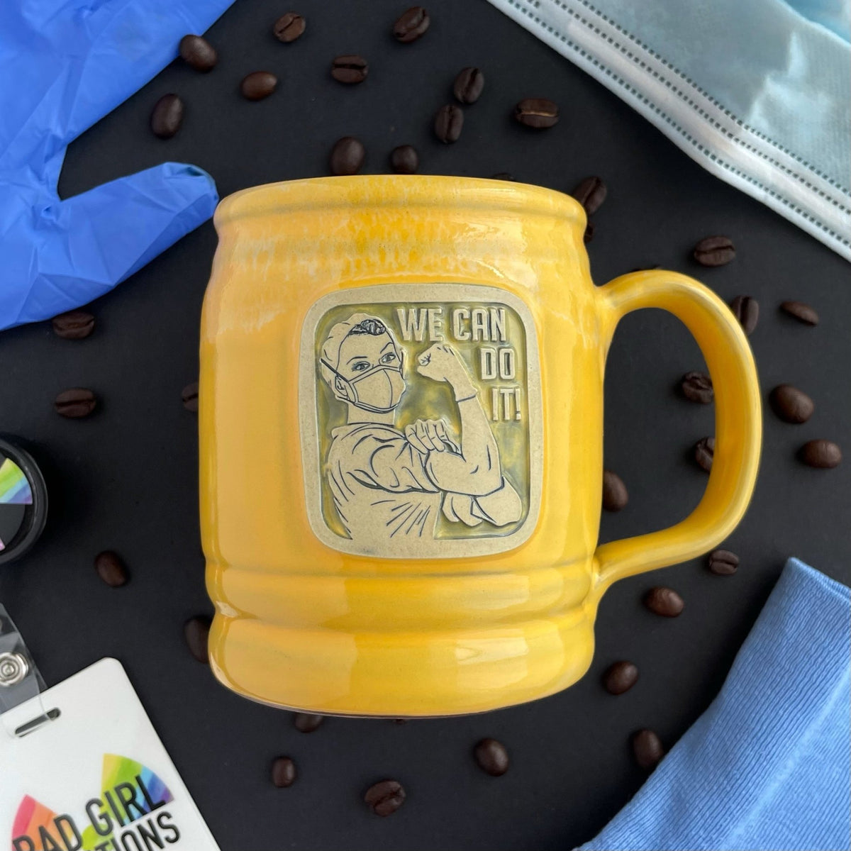 Rosie the Medical Professional Handcrafted Pottery Mug - Rad Girl Creations