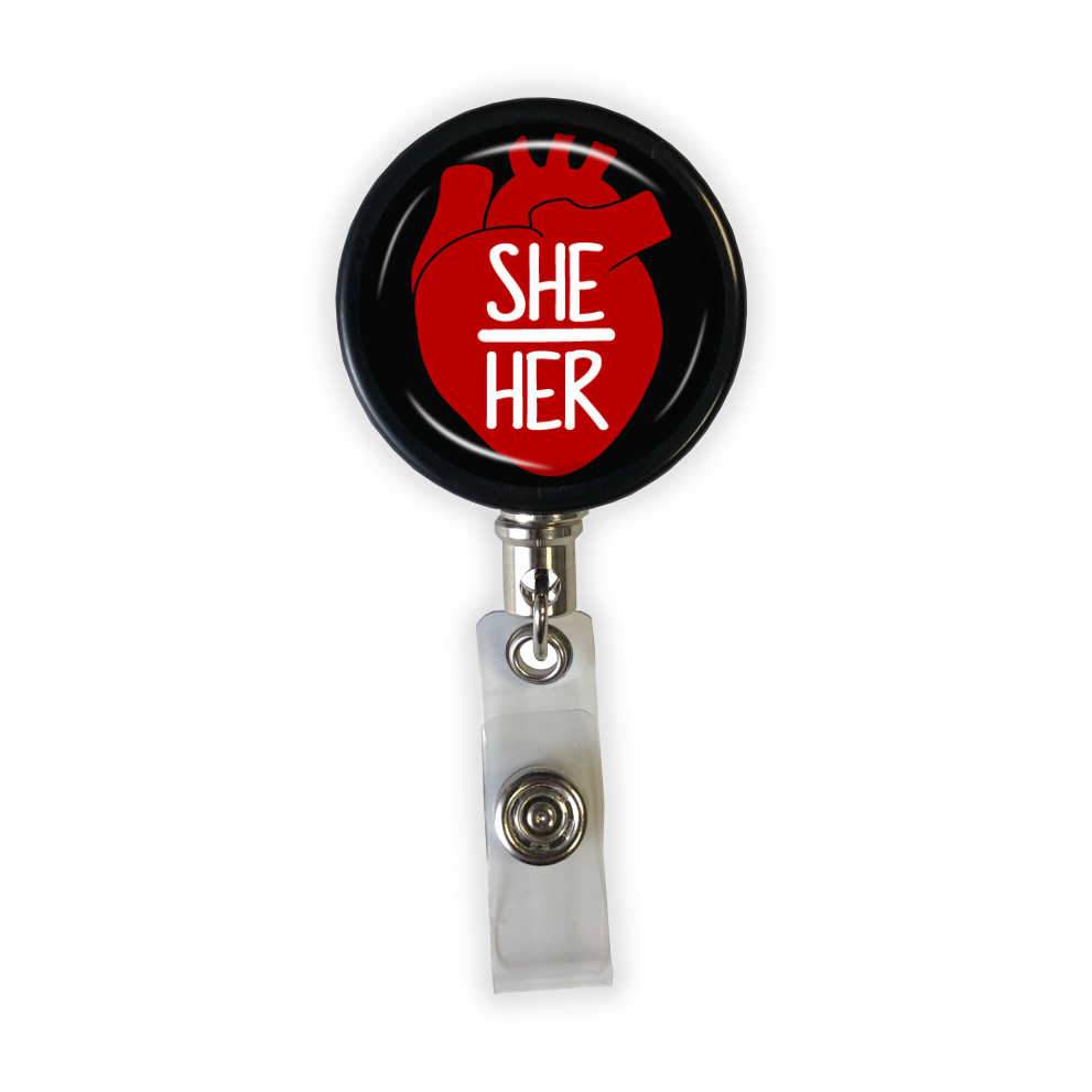 She/Her Pronoun Badge Reel - Rad Girl Creations