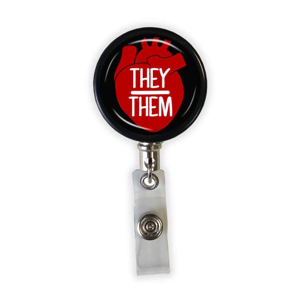 They/Them Pronoun Badge Reel - Rad Girl Creations