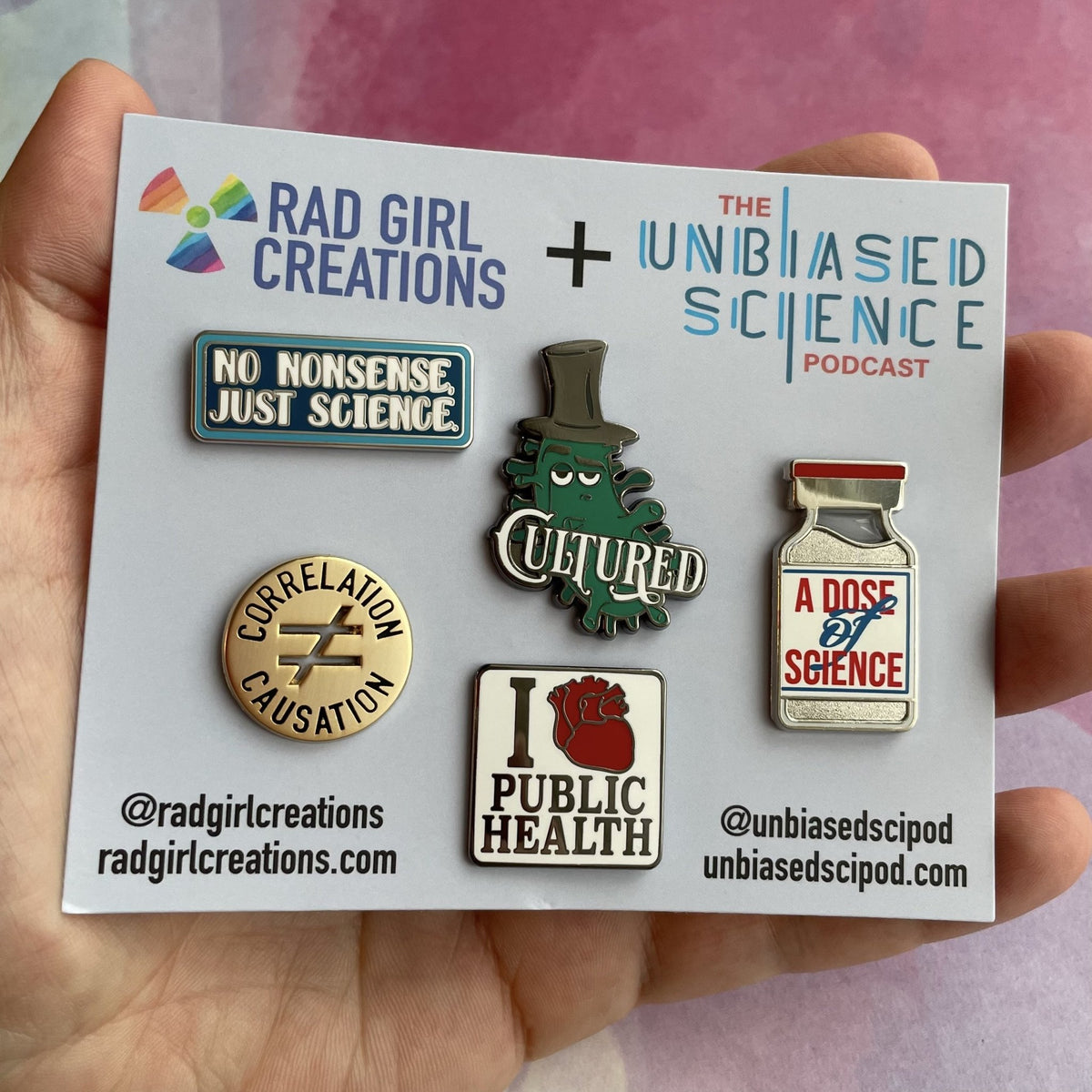 Unbiased Science Podcast Pin Pack - Rad Girl Creations