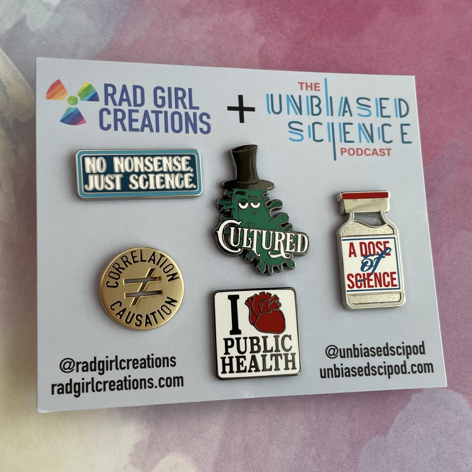 Unbiased Science Podcast Pin Pack - Rad Girl Creations